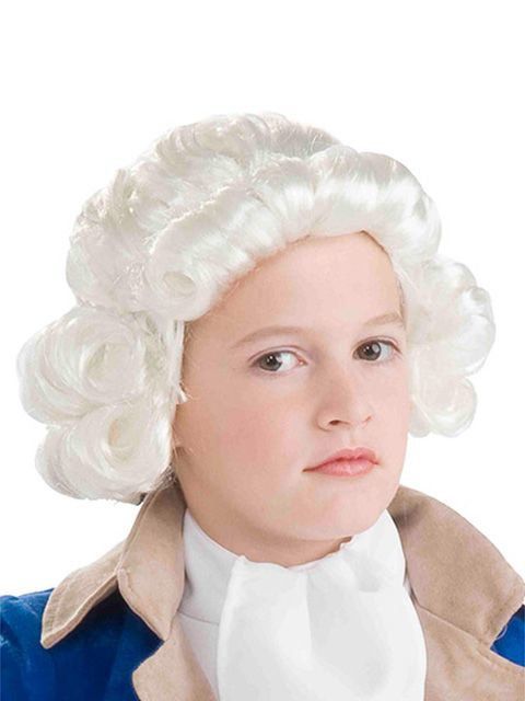 Boys' White Colonial Wig
